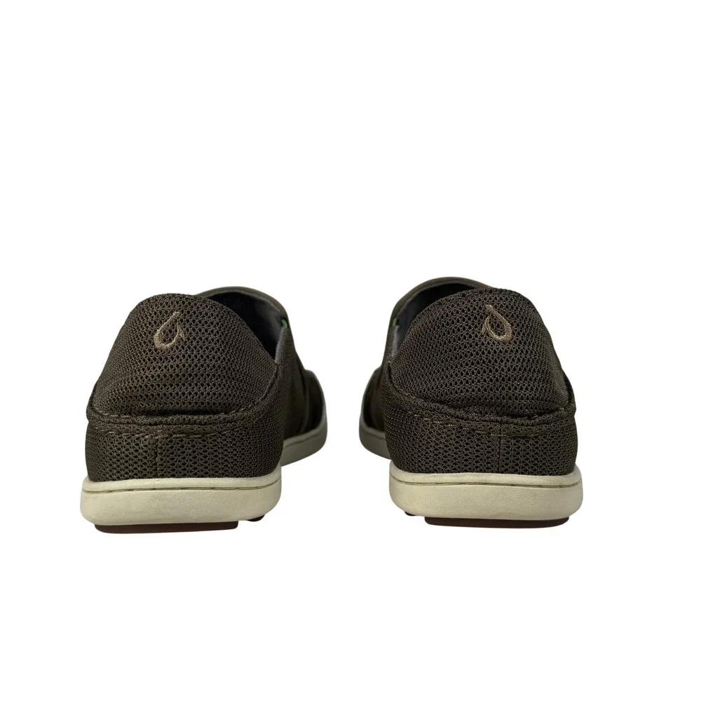 OluKai Nohea Mesh Slip On Shoes Mens 10.5 Mustang Lime Peel Comfort Casual Brown